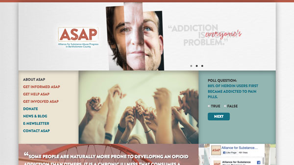 Screenshot of the Alliance for Substance Abuse Progress website